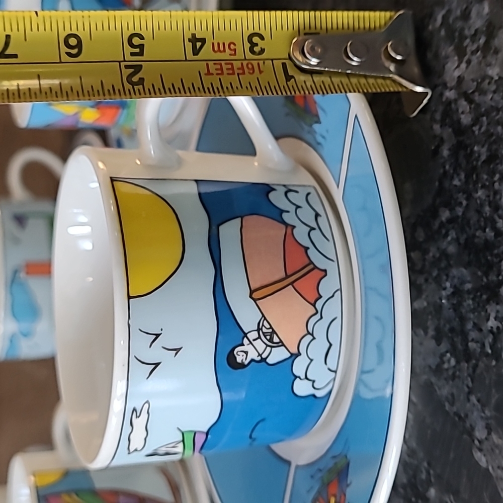 NEW - Nautical Themed Espresso Cups and Saucers - Set of 6 - Picture 11 of 14